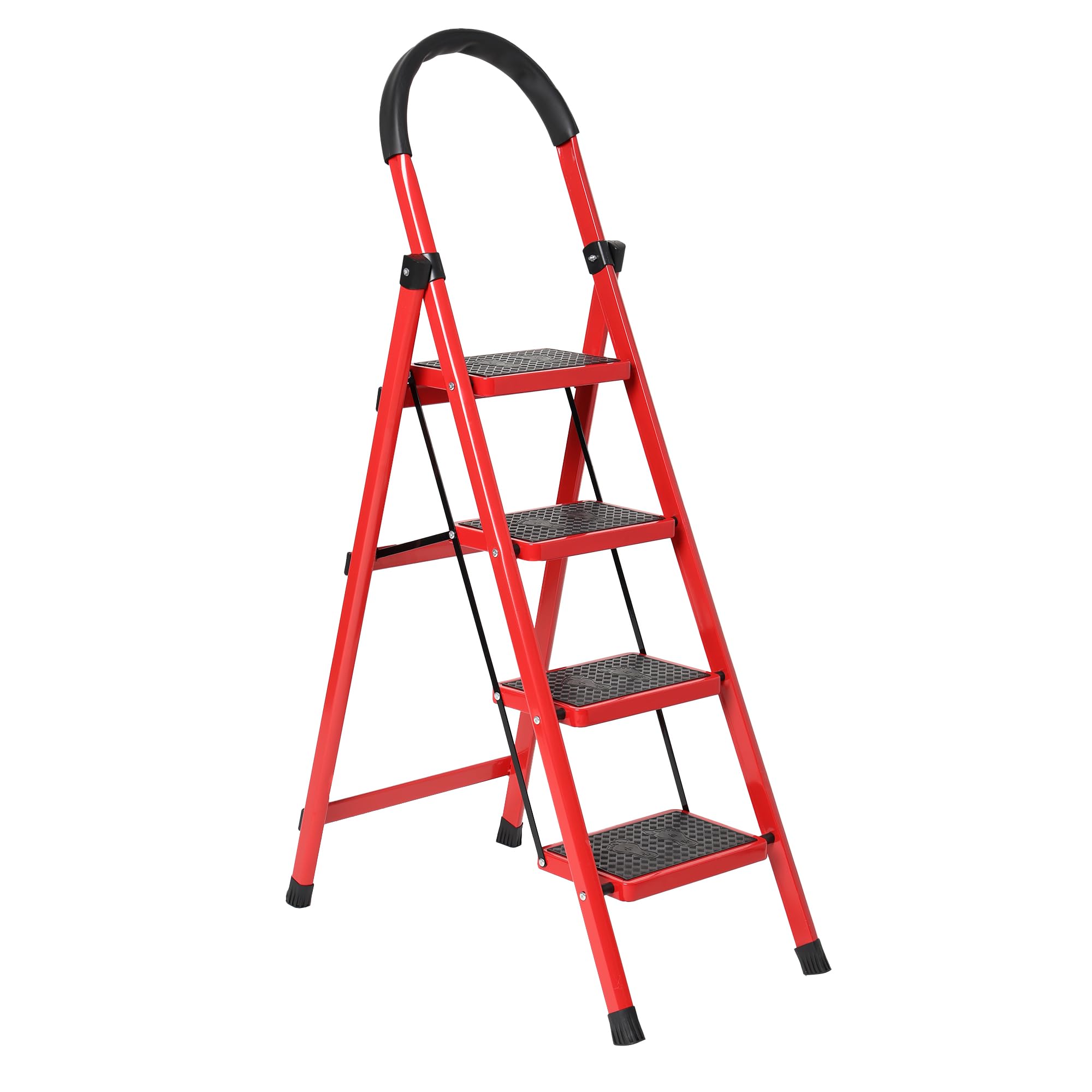 AULKI 4 Steps Ladder | Ladder for Home |mild Steel | Heavy Duty Foldable Ladder |5 ft. Ladder for Home use |Powder Coated mild Steel Ladder |Easy to use | (Red & Black) 4 Step Ladder for Office use| (B0D2KP1968) Amazon Price History, Amazon Price Tracker
