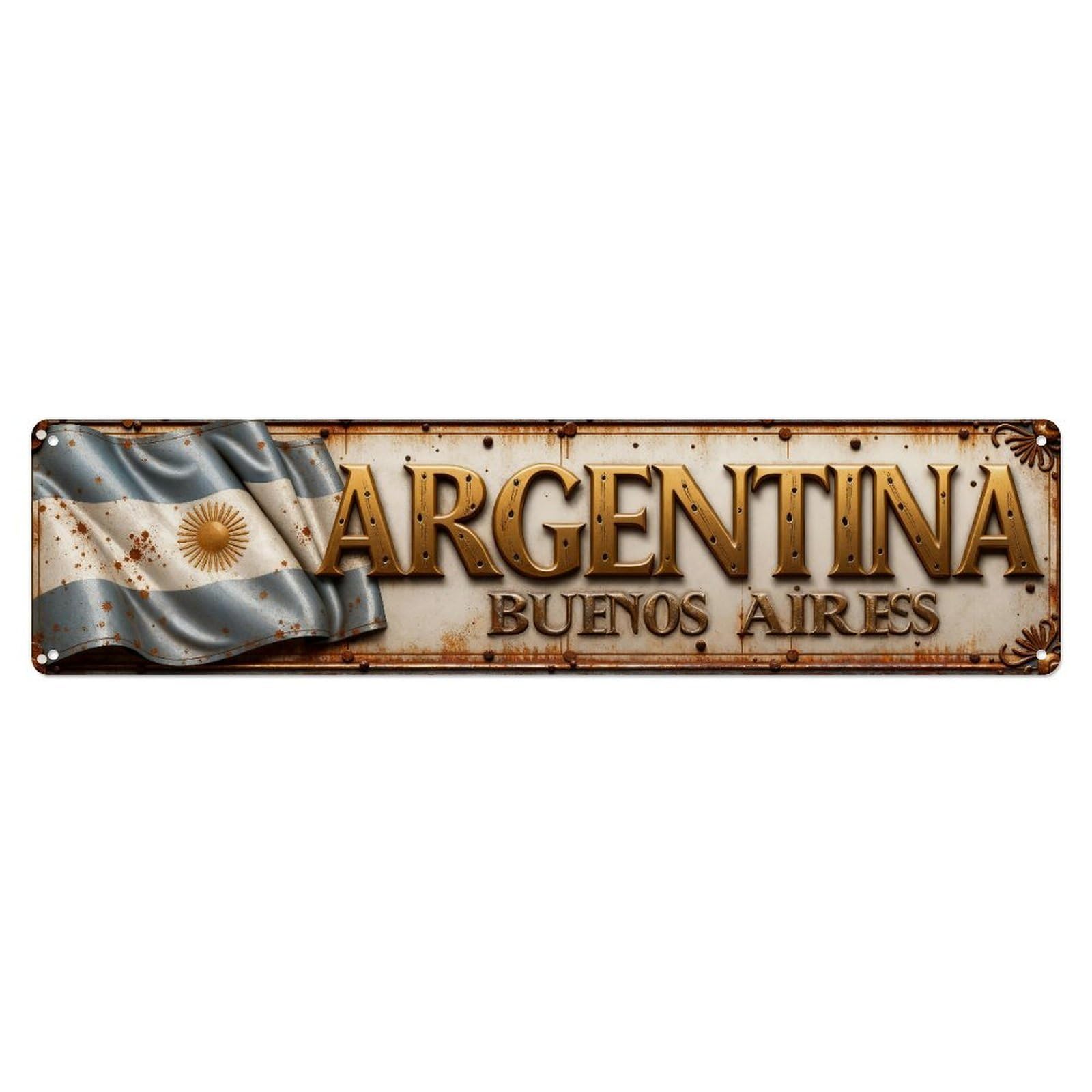 Argentina Buenos Aires Flag Sign Metal Tin Sign Plaque