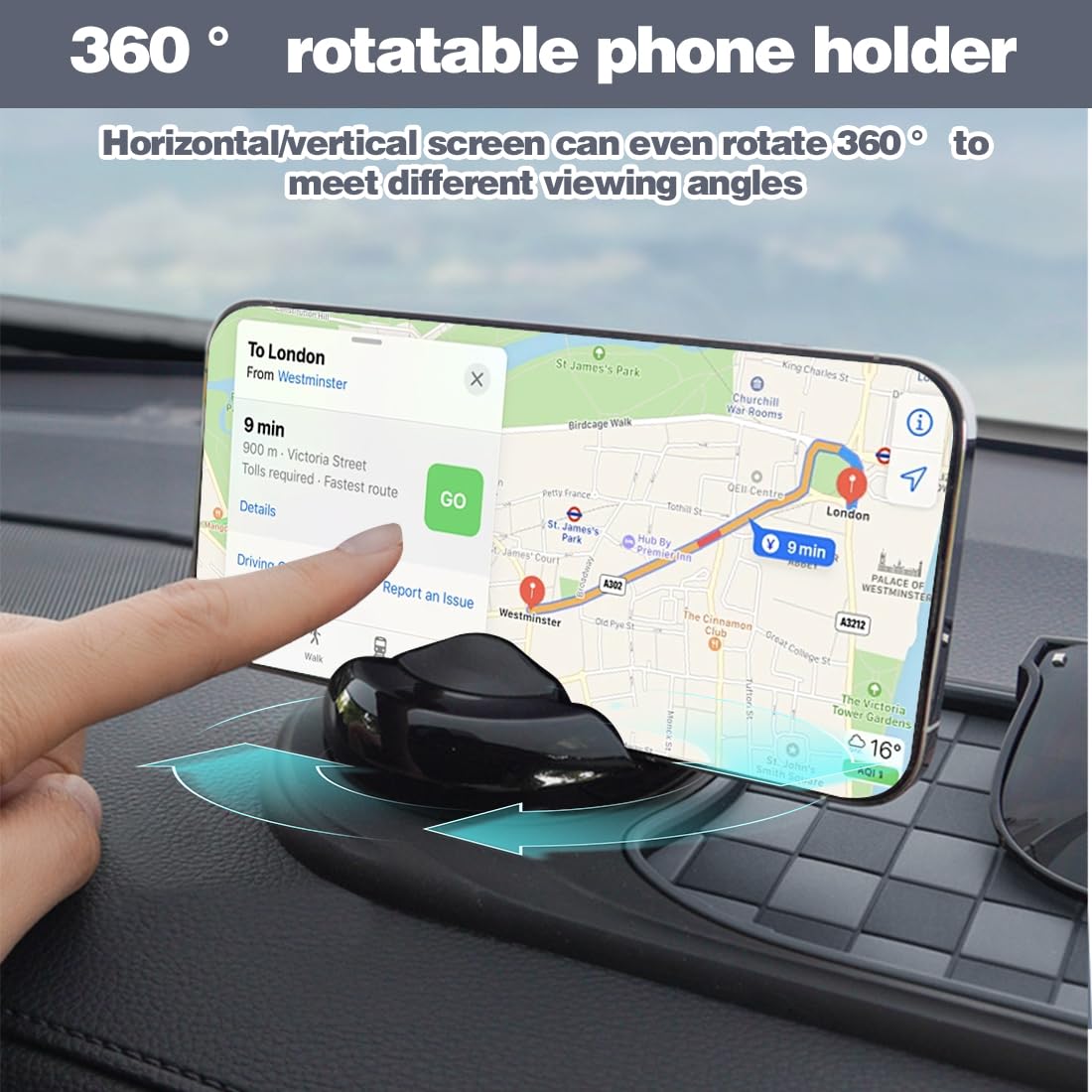 Pannello tappetino antiscivolo per auto in PVC 4 in 1 Supporto per telefono in silicone Supporto per cruscotto Supporto per organizer per auto multiuso Accessorio per auto  34