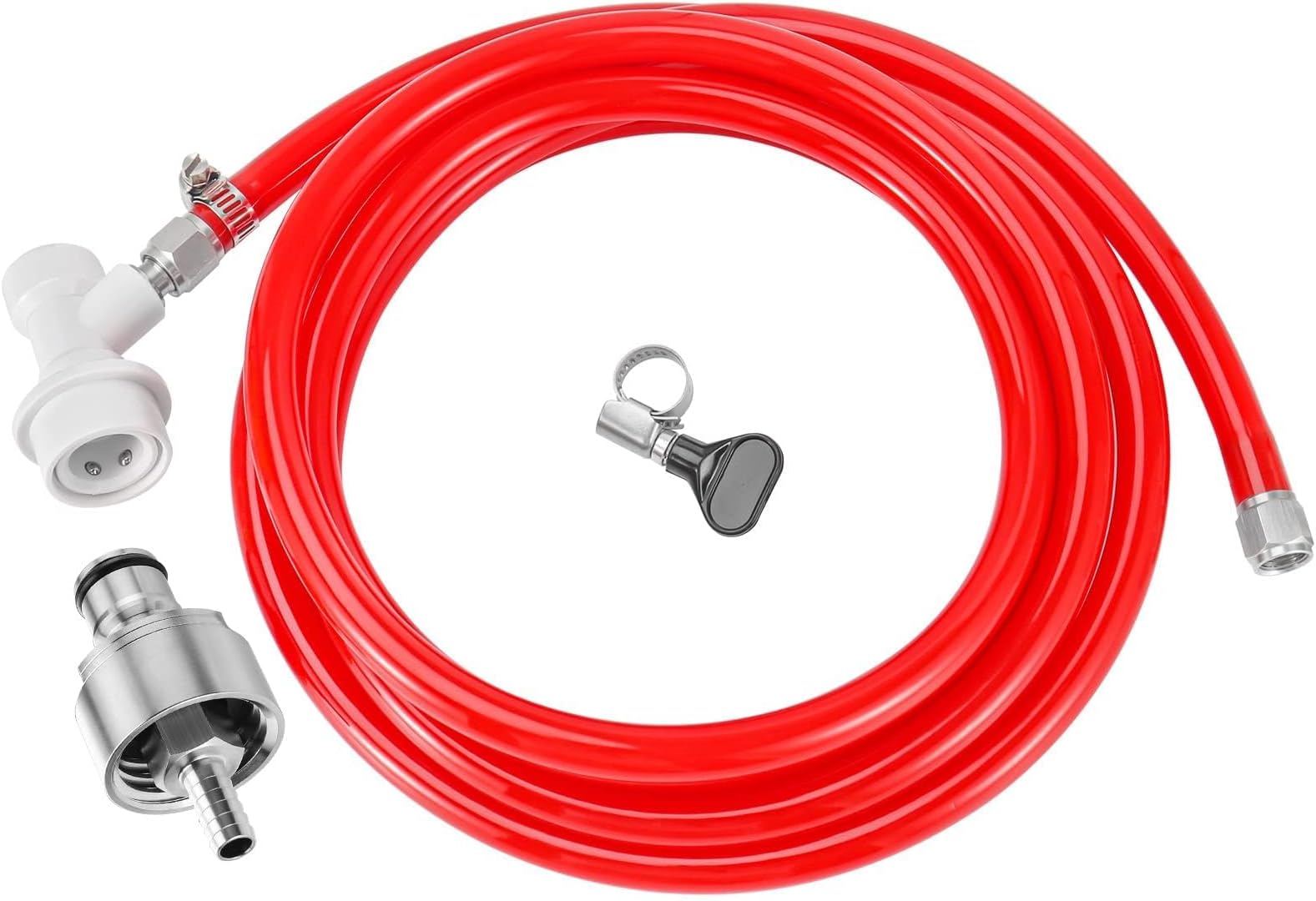 5.5FT Ball Lock CO2 Gas Line Kit with Carbonation Cap for Soda Bottle