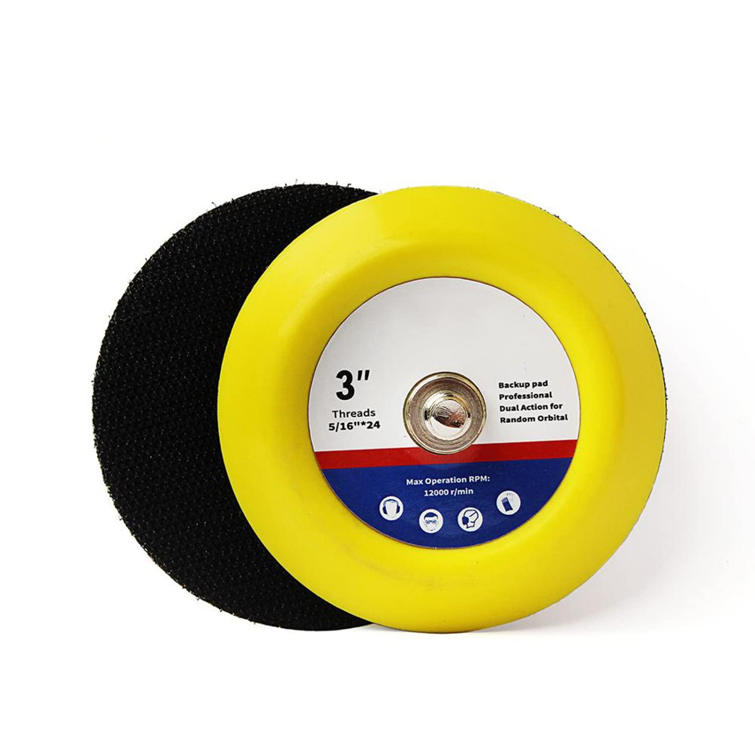 2 Pieces 3inch Backer Plate Pad for Car Polisher Dual Action Polishing Tool Hook & Loop Backer Pads 5/16" 24t
