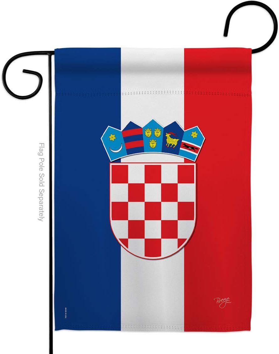 Breeze Decor Croatia Garden Flag Regional Nation International World Country Particular Area House Banner Small Yard Double-Sided, 13"x18.5", Decorations Gifts Made in USA
