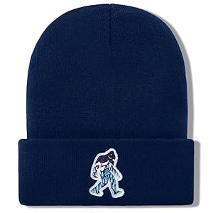 Pnkvnlo Bigfoot Beanie Herren Strickmütze Marineblau