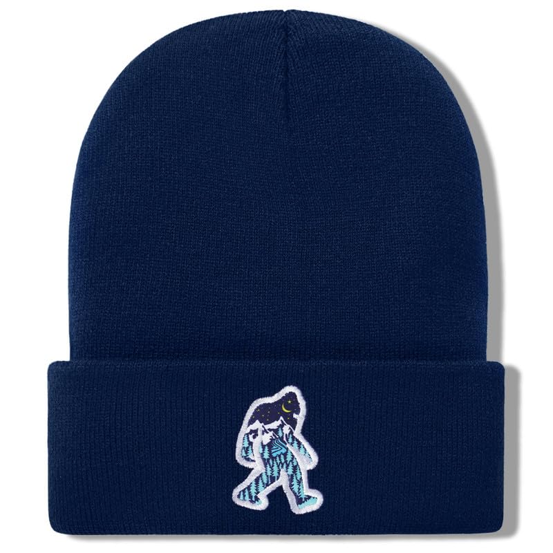 Image of Bigfoot Beanie for Men - Sasquatch Hat Winter Knit Cuffed Beanie for Women - Bigfoot Gifts for Christmas & New Year