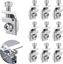 10 Pack Solar Panel Grounding Clips Grounding Clamp for PV Module Solar Panel Bracket Aluminum PV Solar Panel Mount Solar Installation for Roof, Balcony Plant