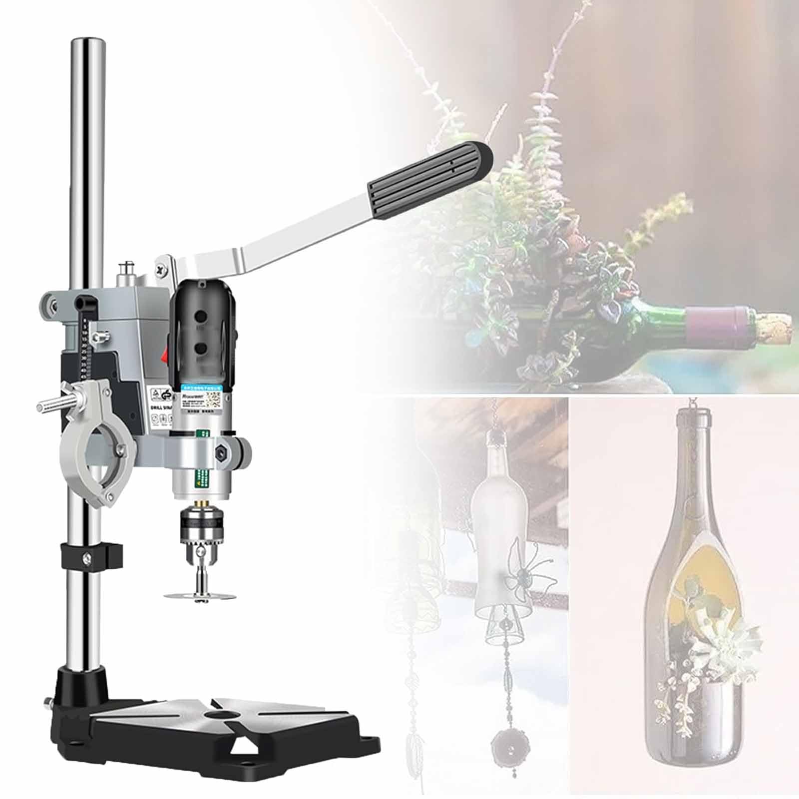 ERICAT Cortador De Botellas De Vidrio Eléctrico De 72 W, Kit De Cortador De Botellas De Vidrio Eléctrico, 5000-8000 RPM Corte Sujeción Vidrio hacia Adelante Y Atrás Objetos De 0,6 Mm a 6,0 Mm