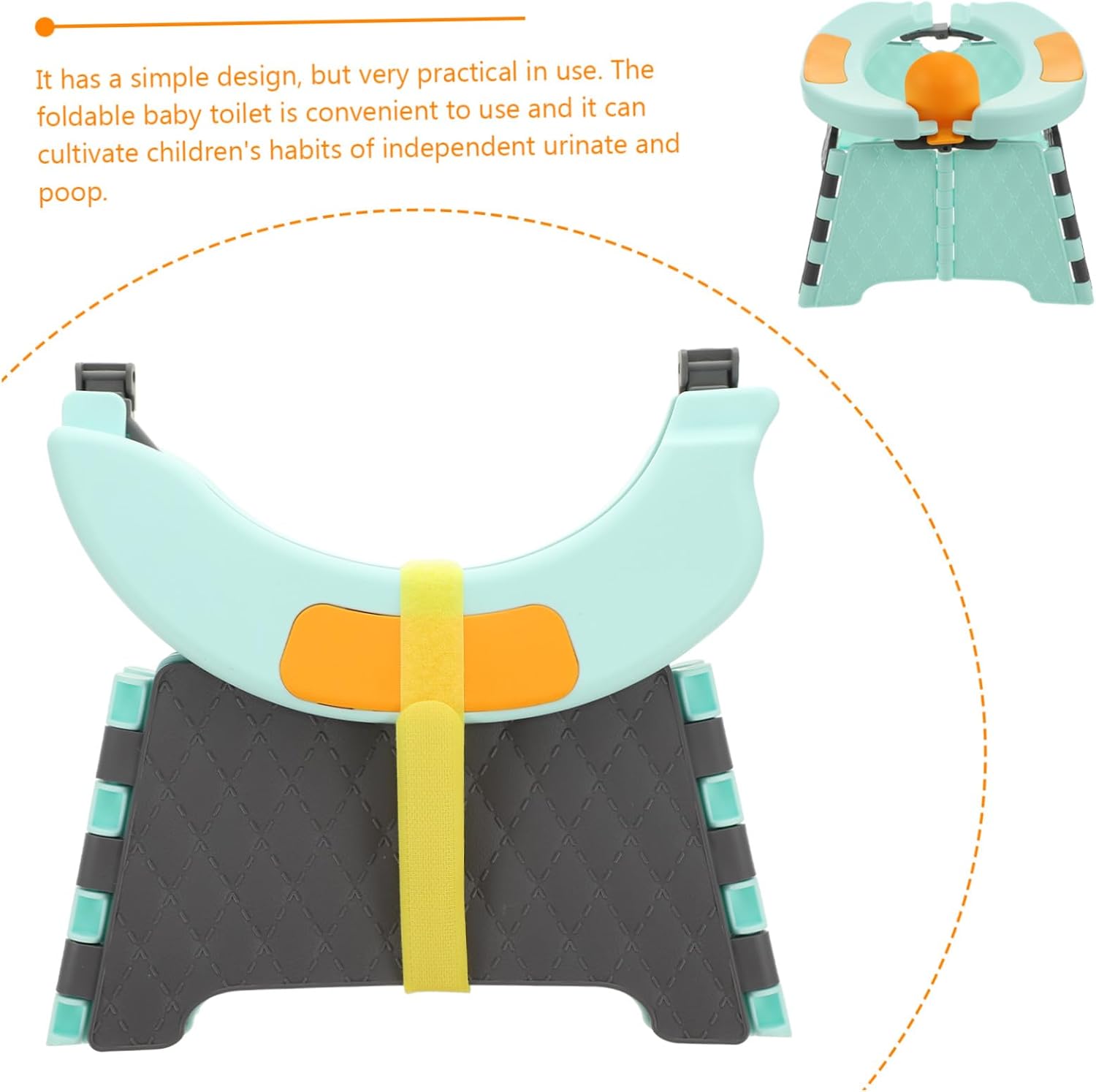 Portable Folding Potty Training Seat PP Toilet Chair for Travel and Outdoor Use with Storage Bag Splash Guard Cleaning Bags Ties Compact Lightweight Design for Boys