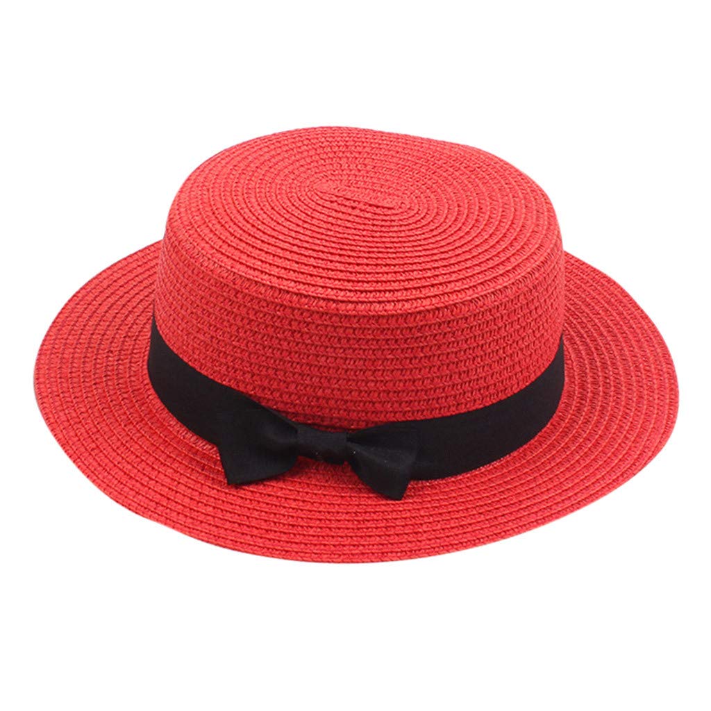 WWricotta Sombrero de Verano para Mujer, Sombrero de Playa de Paja sólida para Mujer, Sombrero para, Visera, de béisbol De Hombre Beisbol Baratas