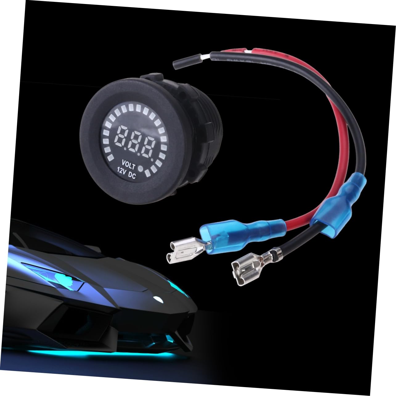 Gatuida 3 Piezas voltímetro para coche voltimetro digital voltímetro digital electrónico automático eléctrico del coche LED para e