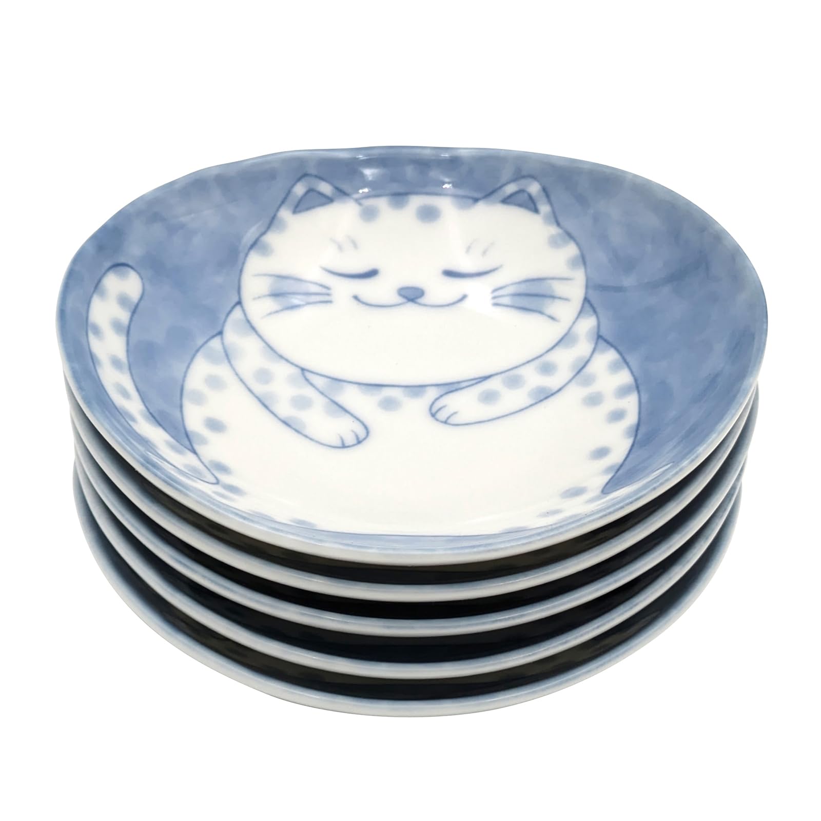 ??(Ichikyu) Mino Ware 508-04 Oval Plate, Small Plate, Soy Sauce Plate, Set of 5, Diameter Approx. 4.3 inches (11 cm), Microwave & Dishwasher Safe, Tableware, Butyonekat, Made in Japan