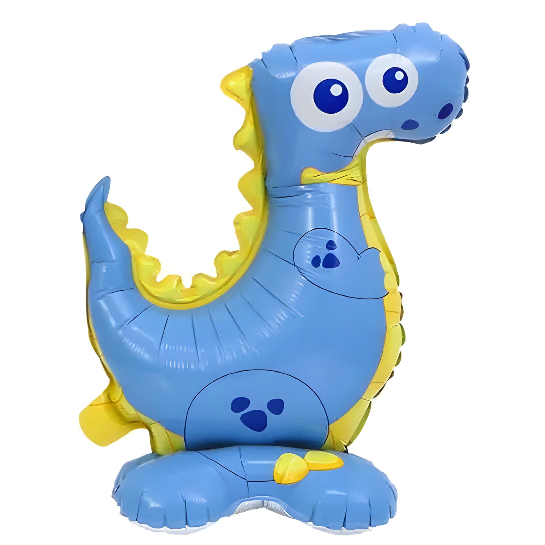 Foil Balloon Stand 3D, Dino Blue, Approx. 44 x 59 cm - Perfect for Children's Birthdays, Party Decoration, Theme Parties, Gift Idea, Room Decoration, Surprise Element, Durable and Reusable