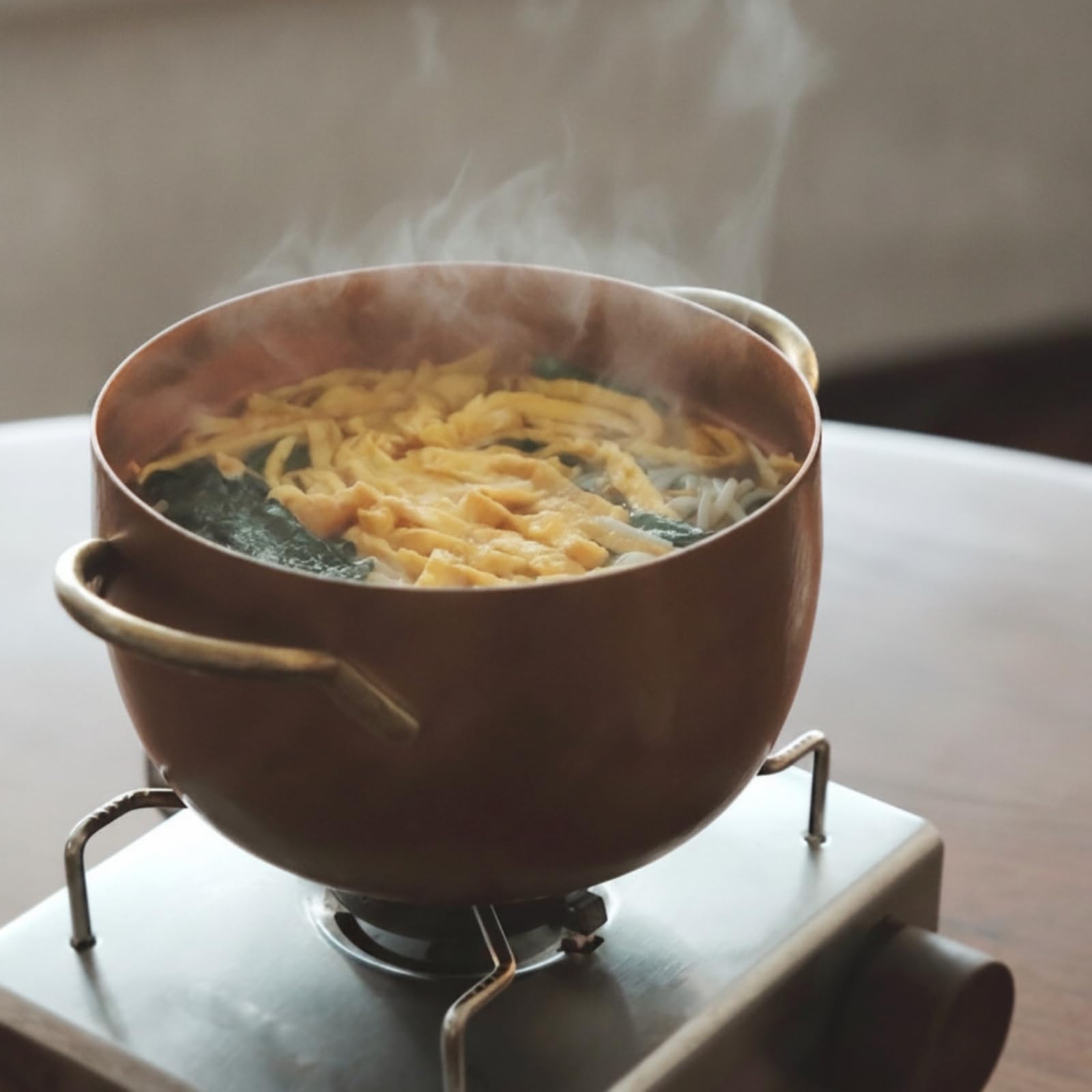 Pot Kupfertopf Kochtopf Suppentopf Schmorpfanne mit Strukturierter Oberfläche Und Warmem Kupferton Samt Passendem Deckel, Gebrannte Farbe, Geschenkbox-Set Verdickt