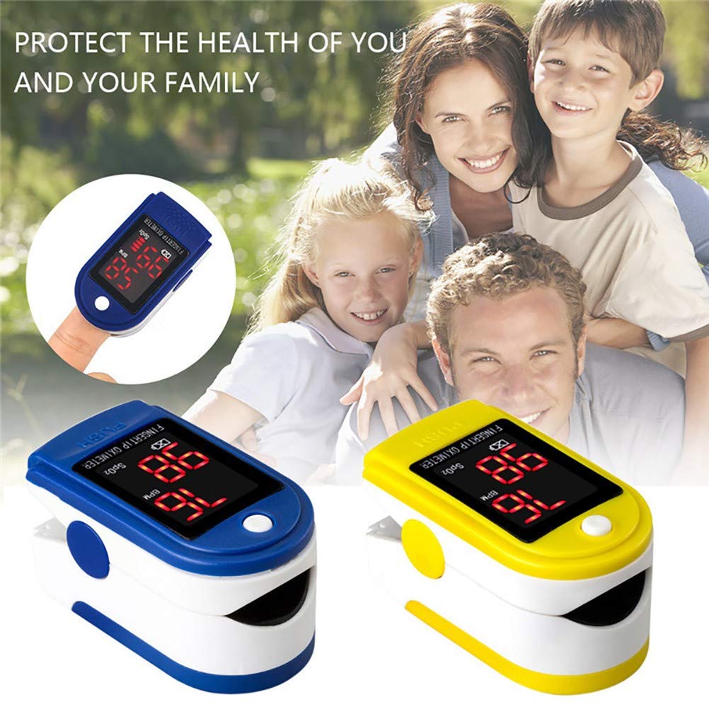 Pulsossimetro da Dito,Portatile Saturimetro con Display LED Ossigeno Saturimetro Monitoraggio Cardiofrequenza per Saturazione di Ossigeno e Frequenza del Polso