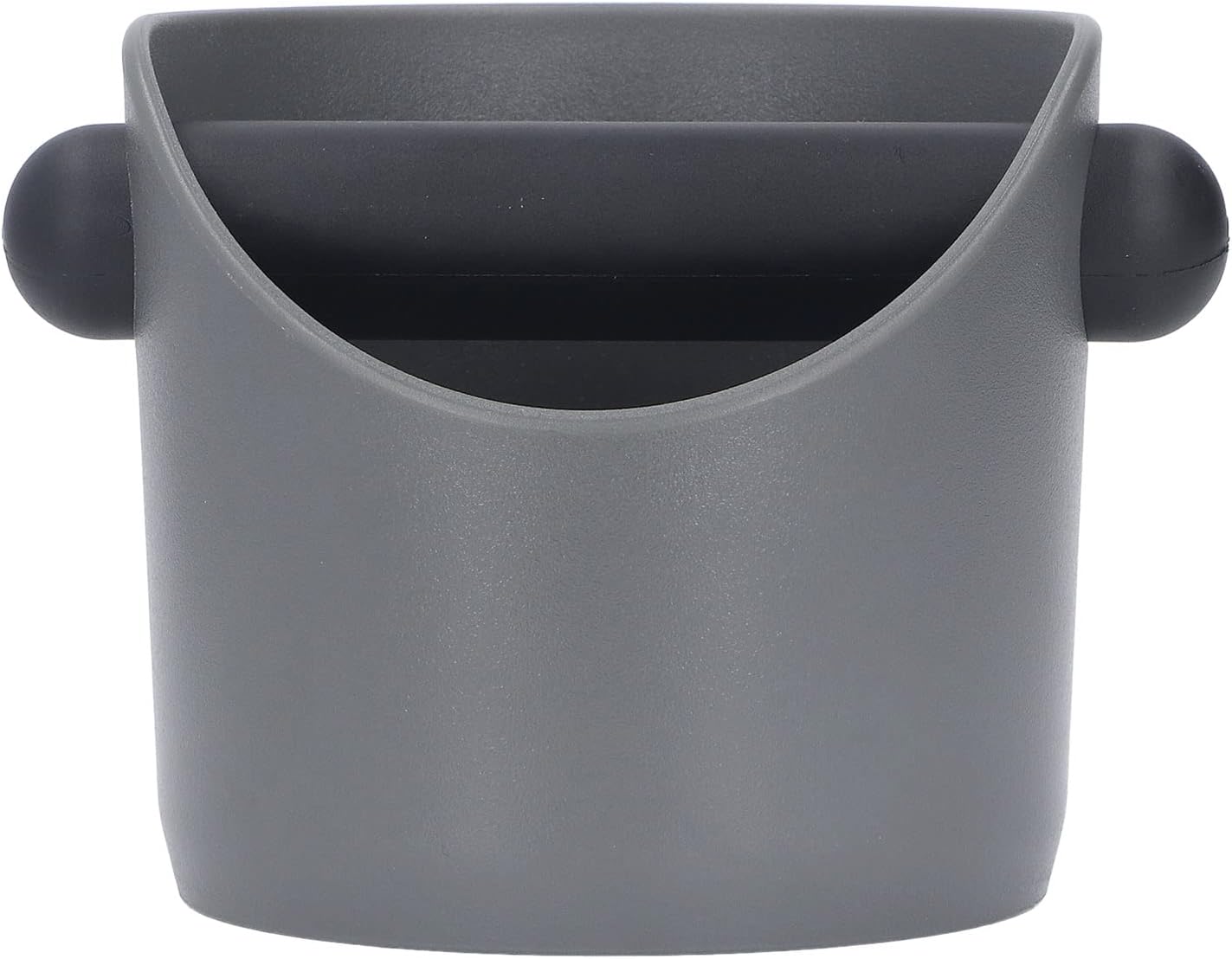 PENO Plastic Coffee Knock Box, Compact Coffee Grind Trash Bin Dishwasher Safe Rubber for Coffee Bar Grey