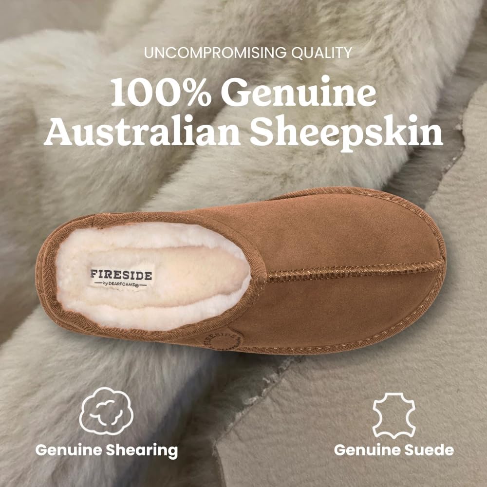 Fireside by Dearfoams mens Grafton Shearling Indoor/Outdoor Clog - Image 4