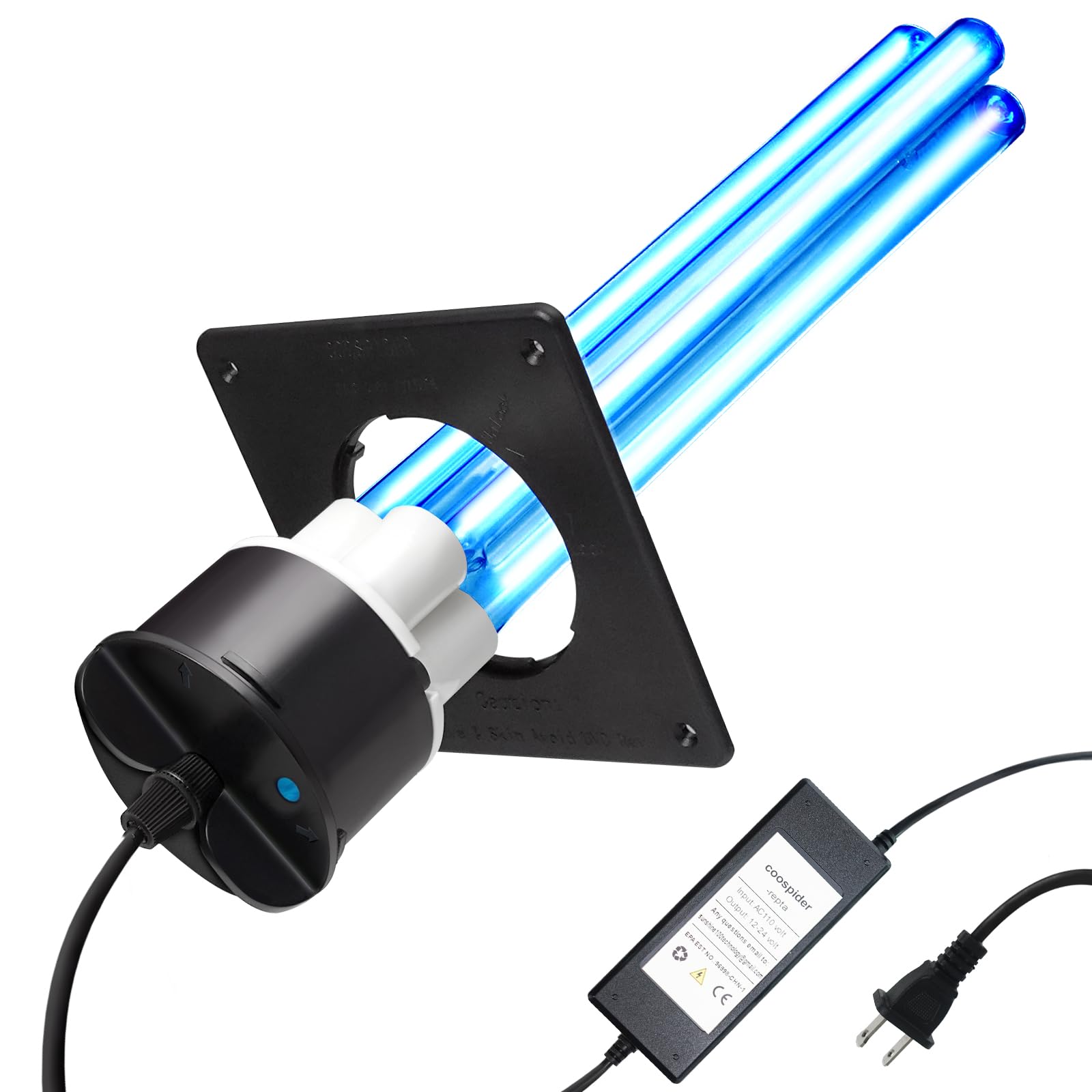 80W UV Light for HVAC Systems- Ozone-Free Commercial/Whole House Duct UVC Lamp with Ceramic Base, Dual H-Tube 99.9% Efficiency with 253.7nm, for Hotel, Mall, School, Hospitals and other large places