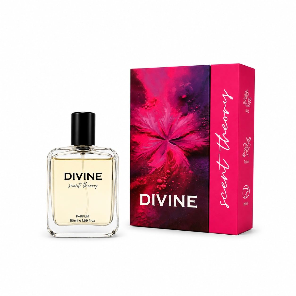 Divine by Scent Theory - The Perfect Women's Gift | 50ml Premium Eau de Parfum with Travel Atomizer | Musk, Vanilla & Amber | Sensual, Long-Lasting & Romantic Fragrance for Her | Premium Women's Fragrance Gift-picture-24