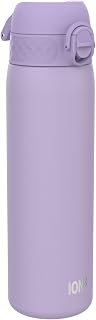 Vacuum Insulated Steel Water Bottle, 500 ml/18 oz, Leak Proof, Easy to Open,Secure Lock, Dishwasher Safe, Fits Cup Holders, Carry Handle, Scratch Resistant, Durable Stainless Steel, Light Purple