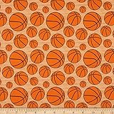 Super Sports Basketball Orange, Quilting Fabric by the Yard