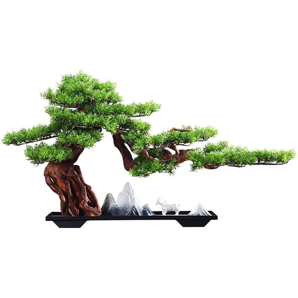 WOTZOV Artificial Plants, Ceramic Bonsai Tree Rockery Decor - Desktop Fish Tank Landscaping,Home Decor