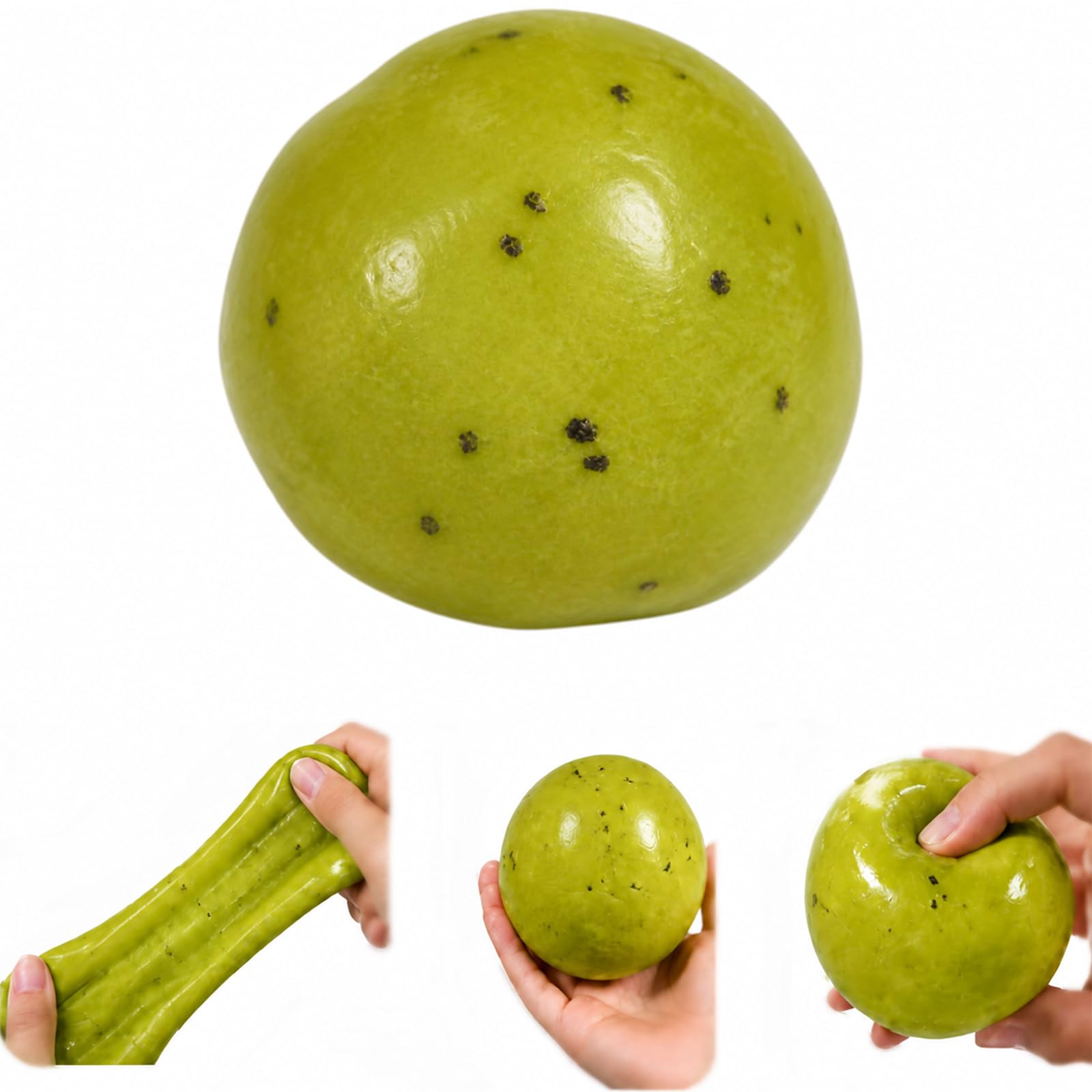 Slushy Squishies, Slushy Kiwi Squishies Stress Relief Ball，Realistic Kiwi Fruit Slush Stress Ball，Soft Stress Relief Sensory Fidget Toys (Light Green)