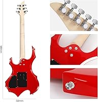 Vista 4 de Bullstar Kit de guitarra eléctrica, diseño Burning Fire de 36 pulgadas para principiantes con cuerpo de madera maciza secado al aire naturalmente, 6