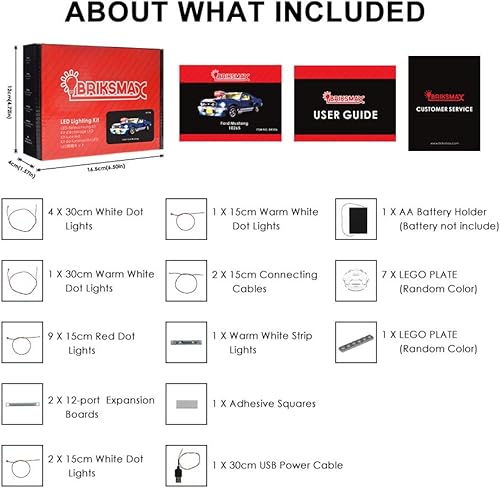 Miniatura 7 de BRIKSMAX Kit de iluminación LED para Ford Mustang, compatible con el modelo de bloques de construcción Lego 10265, no incluye el juego de Lego