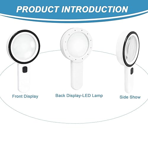 Miniatura 2 de Lupa con 12 luces LED, lente de vidrio doble 30X, lupa iluminada de mano, lupa de lectura con para personas mayores, leer, monedas, sellos, mapa,