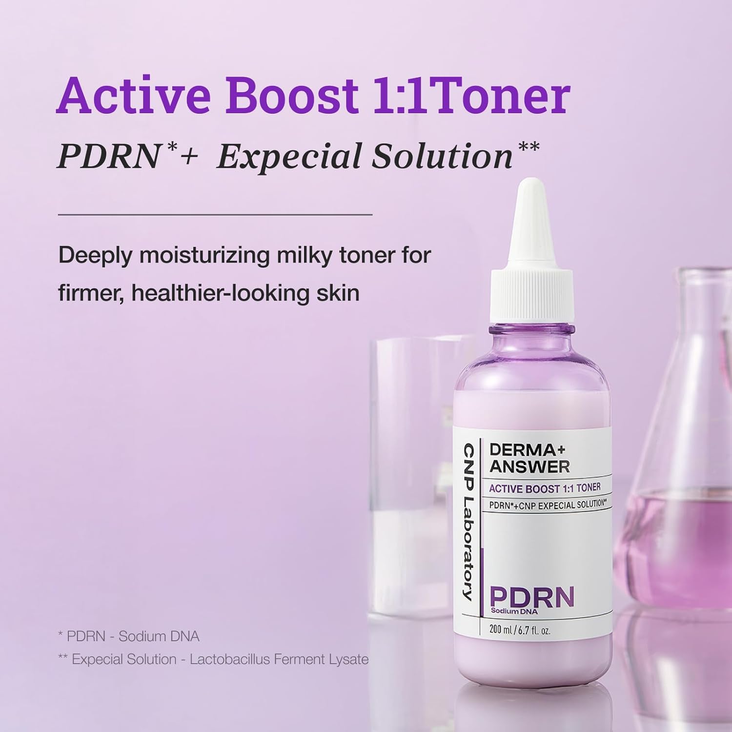 CNP PDRN + Niacinamide Milky Toner, Active Booster Toner for Face, Rice Water, Korean Skin Care, 6.7 fl. oz.