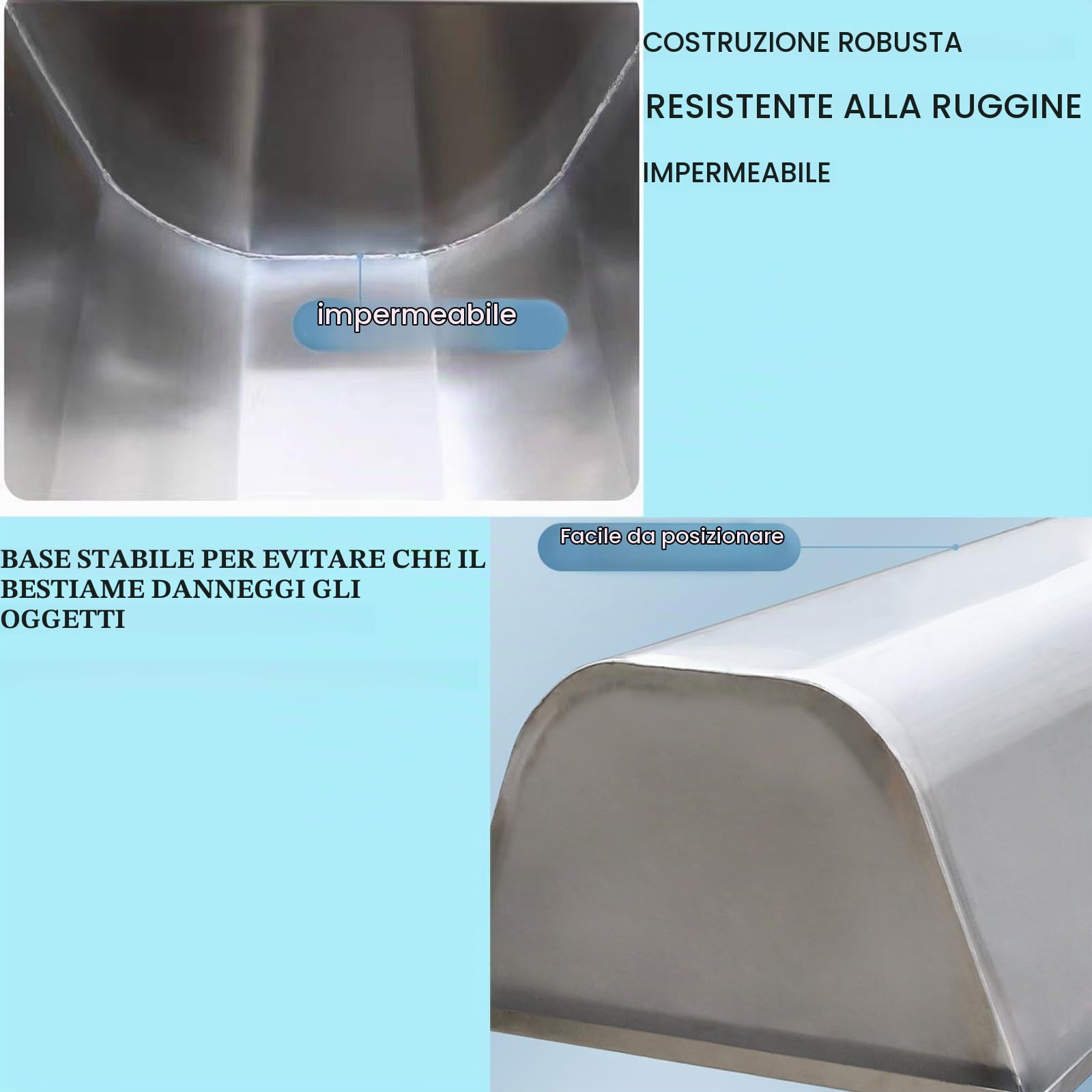 100cm / 150cm Abbeveratoio Automatico Abbeveratoio per Cavalli con Valvola A Galleggiante, Bacino Automatico per Capre in Acciaio Inox per Bovini, Cavalli, Pecore,Argento,100cm