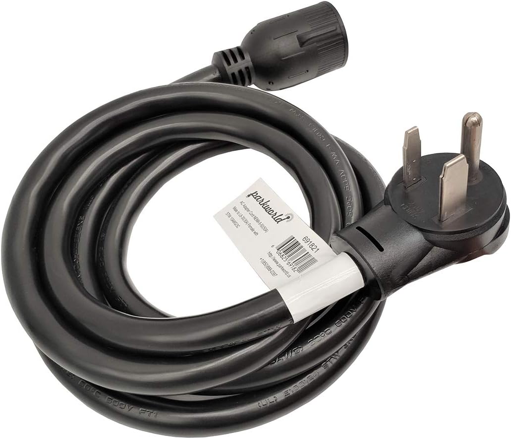 Parkworld 691821 Adapter Cord Welder 50 Amp 6-50P Male Right Angle to 30 Amp L6-30R Locking Connector Female (8FT)