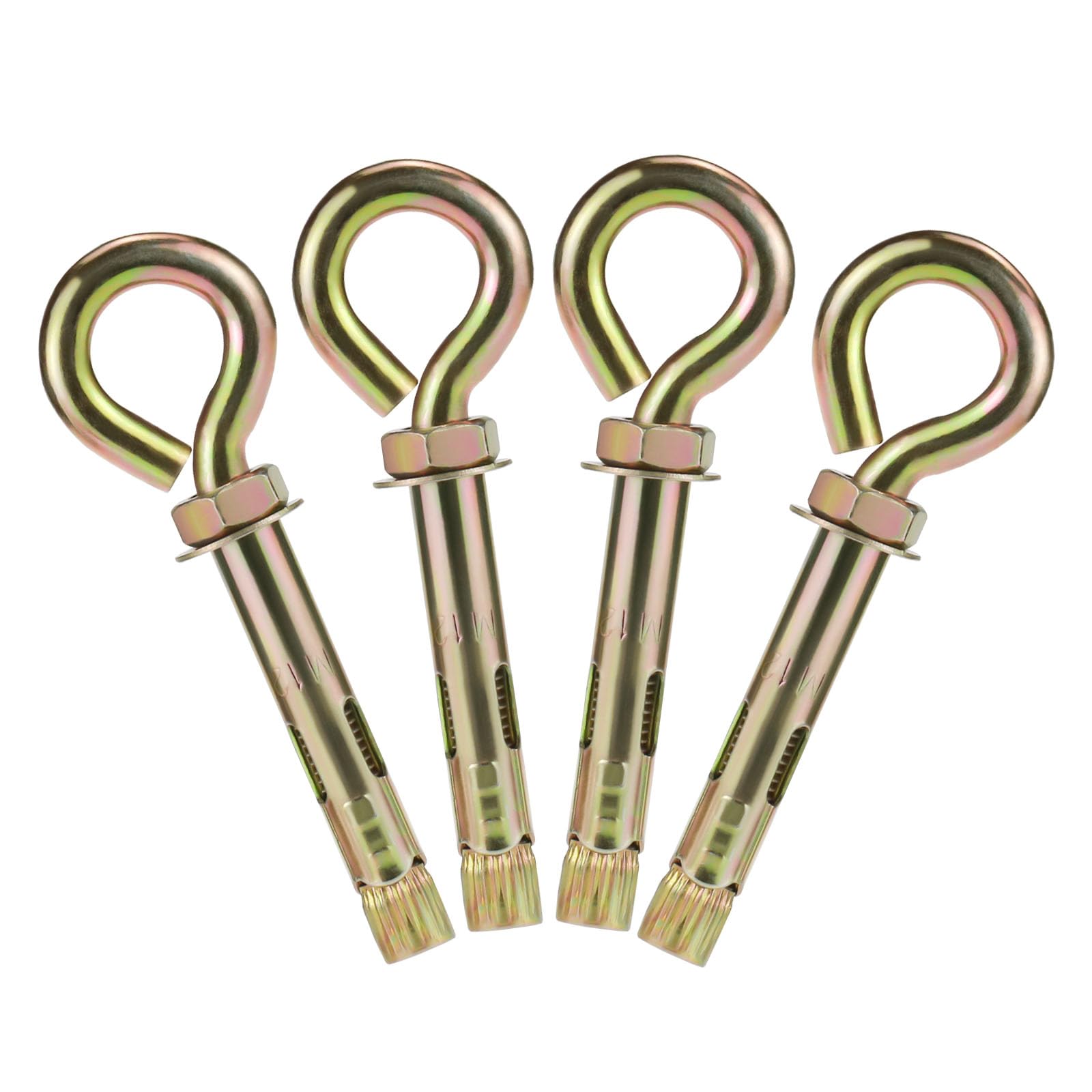 Napredak 15/32" x 4-3/4" Shoulder eyebolts Anchor, Expansion Sleeve Bolt with Ring, Carbon Steel Concrete Wall Brick Cement Anchor Bolts Fastener (4