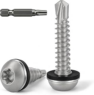Dayalo 40 Stück Bohrschrauben 5,5x25mm Blechschrauben mit EPDM Dichtscheibe