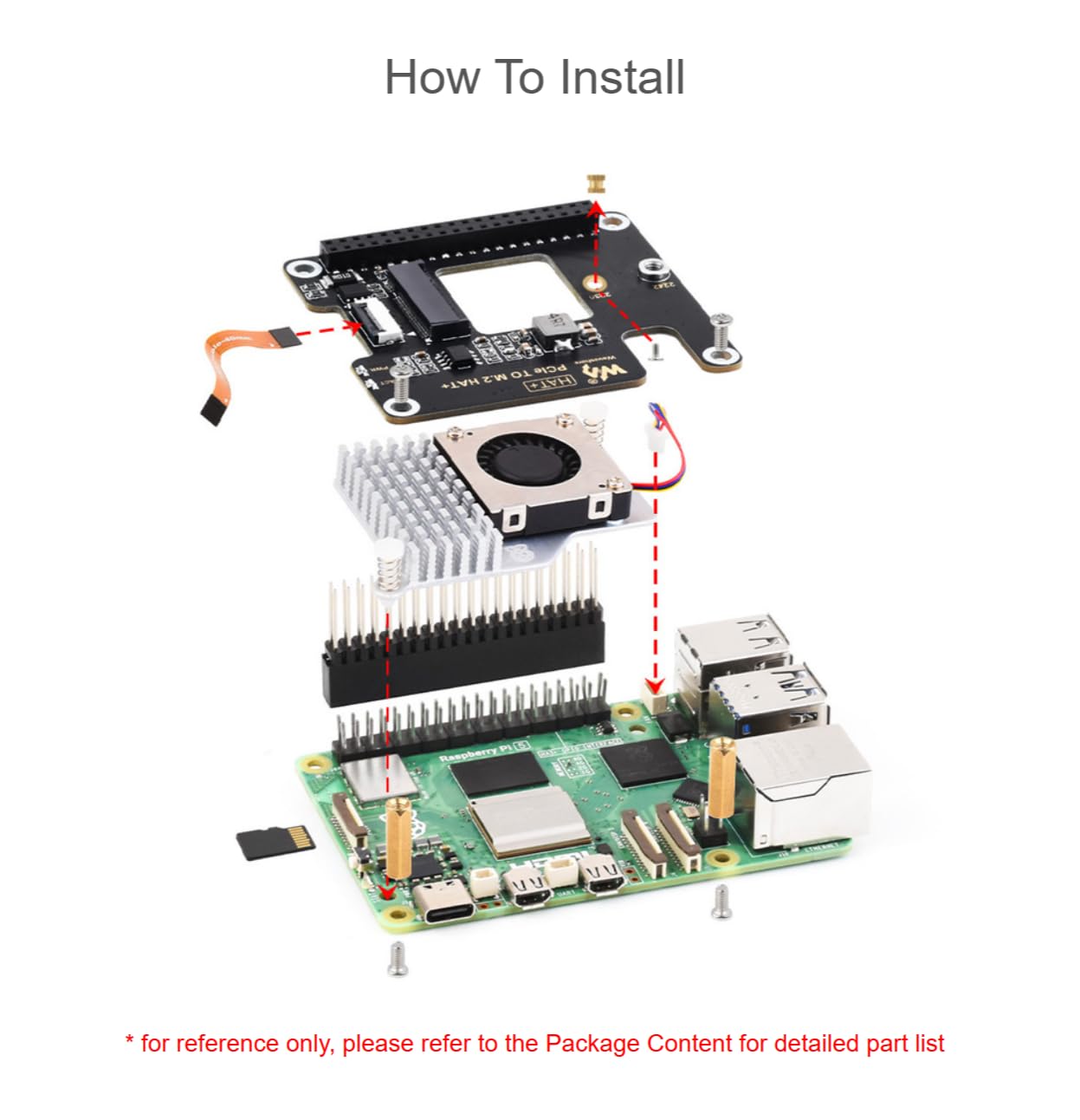 TUOPUONE PCIe To M.2 Adapter Compatible with Raspberry Pi 5 Supports NVMe Protocol M.2 Solid State Drive High-speed Reading/Writing HAT + Standard With SK-NVME 2242 256G Solid State Drive