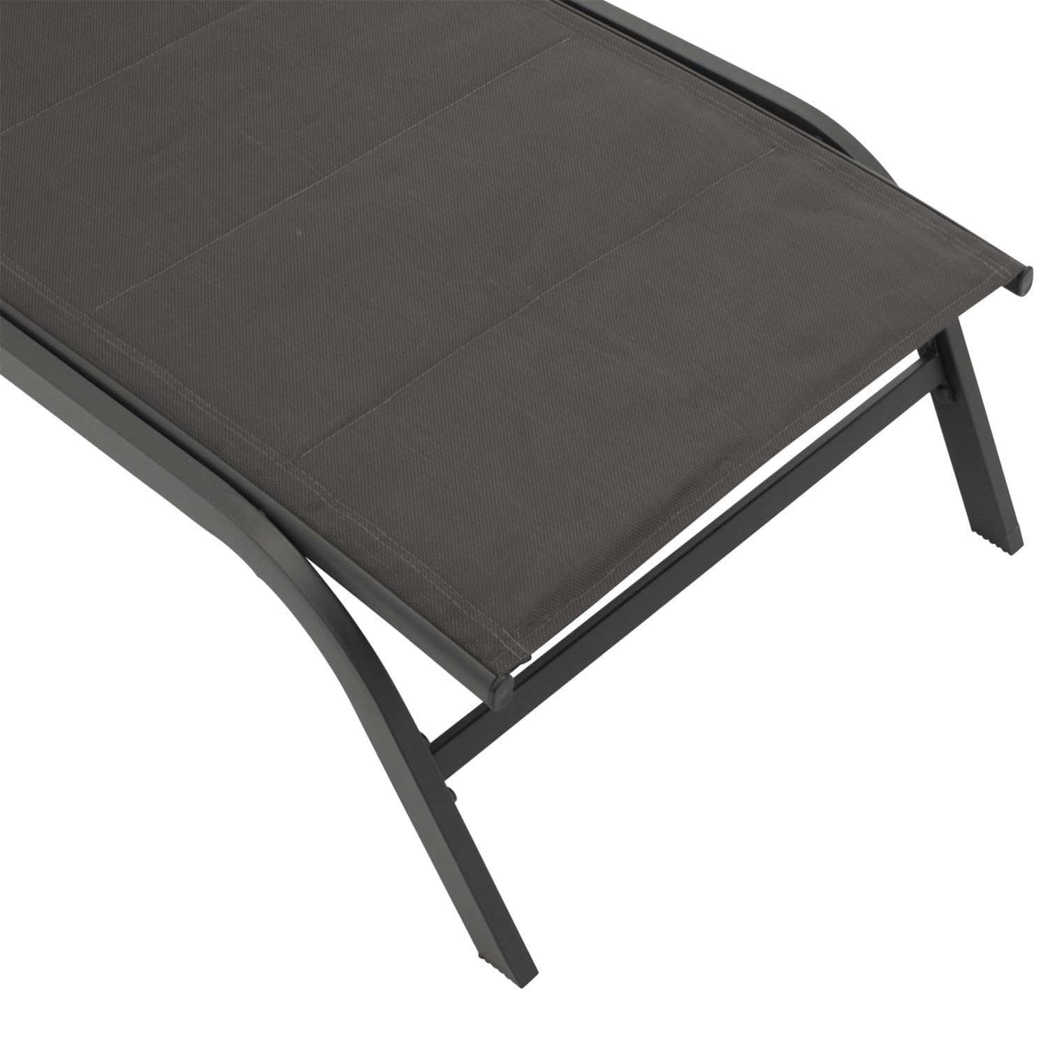 DEGAMO Gartenliege Rollenliege Riva, Stahlgestell grau, Liegefläche Kunstgewebe gepolstert grau, verstellbar, Outdoor