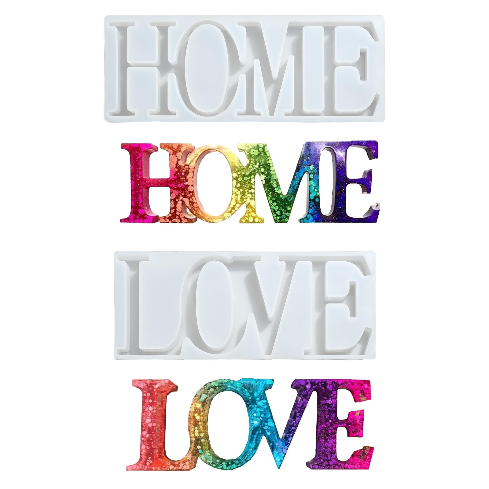 Moules en résine époxy blancs avec message Love pour embellir votre salon ou votre chambre