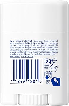 NIVEA SUN SPF50+ Yüksek Güneş Korumalı Kore Stick Yüz Güneş Kremi 15 gr,Hassas Yüz Bölgeleri,Kokusuz Formül,Makyaj Altına Uygulanabilir,Cep Boy
