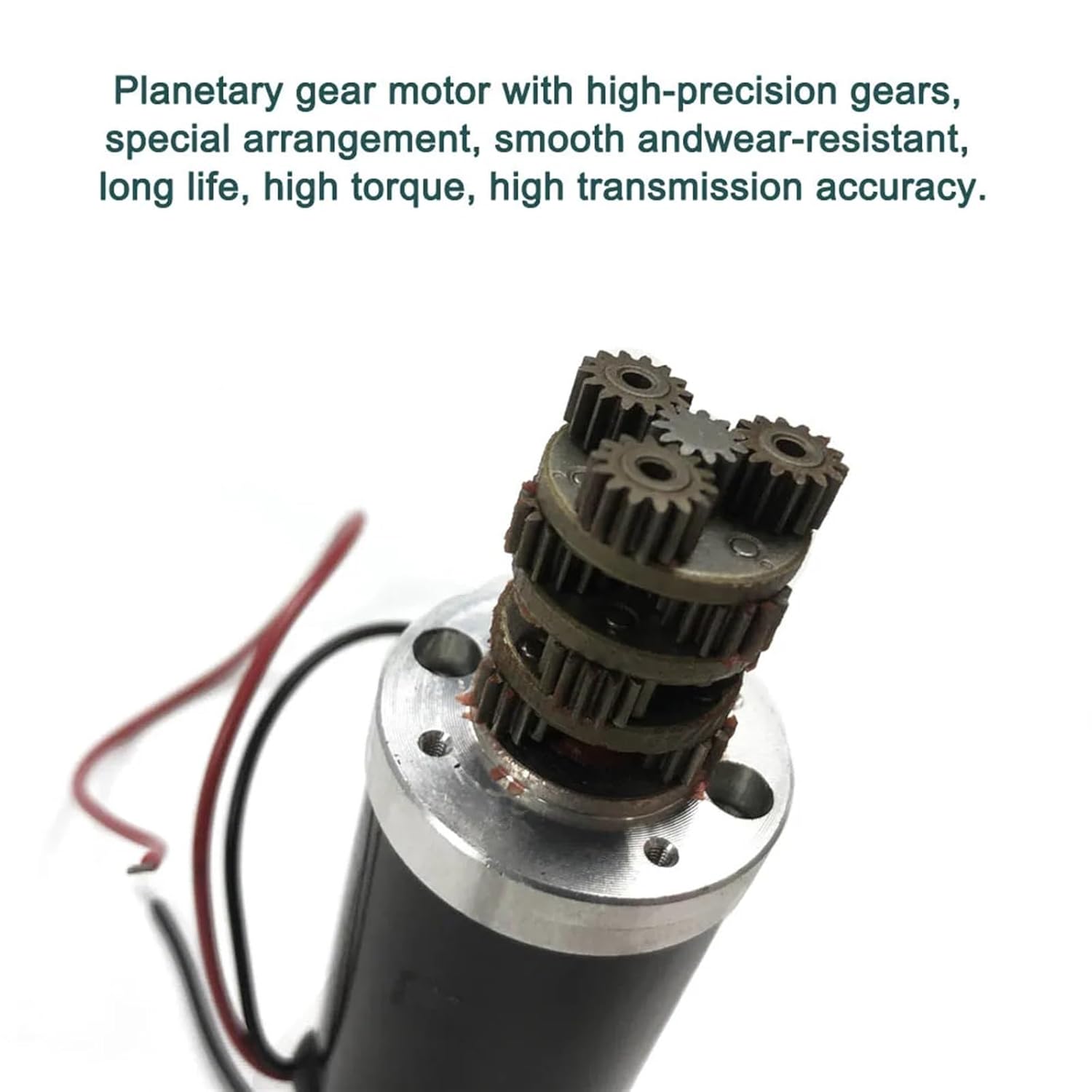 42MM Planetary Gear Motor DC Motor Adjustable Speed with Encoder High Torque Low Noise Positive and Reverse Rotation(24V 30RPM)