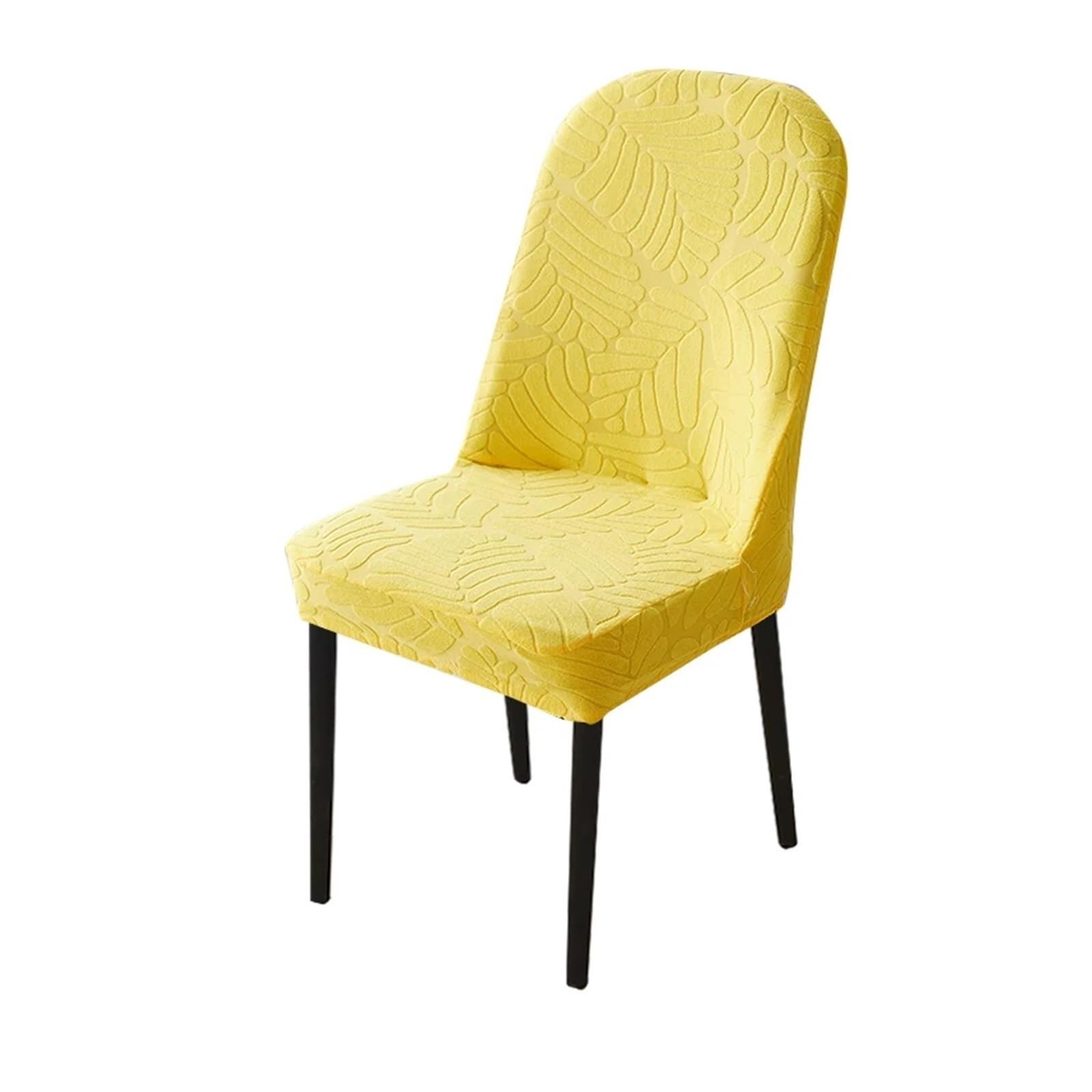 GHHZML Chair Cover Jacquard Curved Dining Chair Cover Spandex Elastic Seat Stretch Covers For Hotel Banquet Restaurant Kitchen Wedding(Color 22)