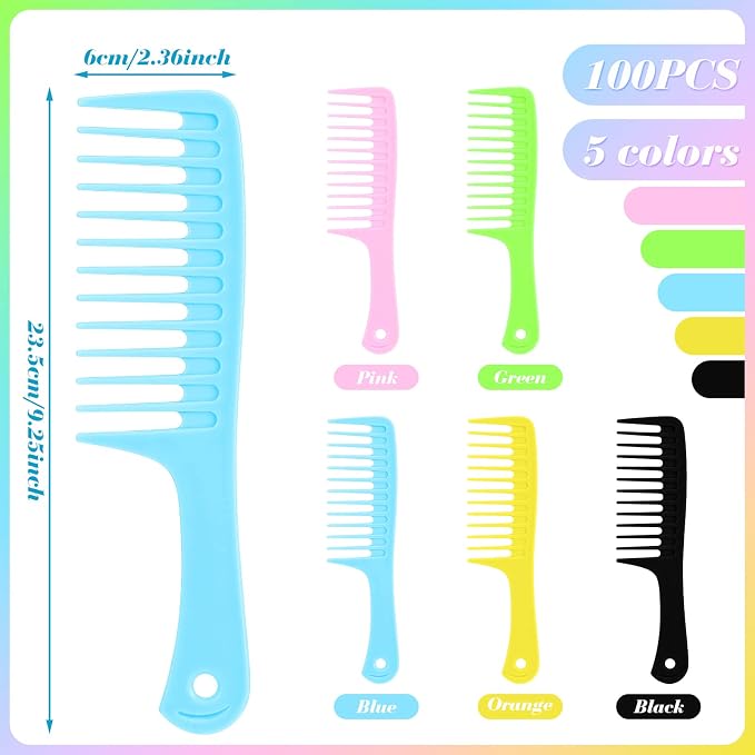 Peine de Dientes Anchos Vesici Pack 100 Piezas Multicolor miniatura 2