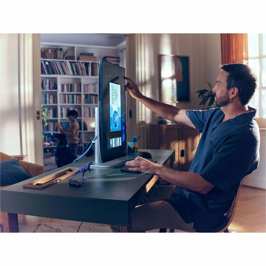Image of HP EliteStudio 8 AiO G1i All-in-One Computer - Intel Core Ultra 7 265 - vPro Technology - 16 GB - 512 GB SSD - 23.8 inch Full HD Touchscreen - Desktop - Pike Silver - Intel Q870 Chip - 1920 x 1080 - Windo