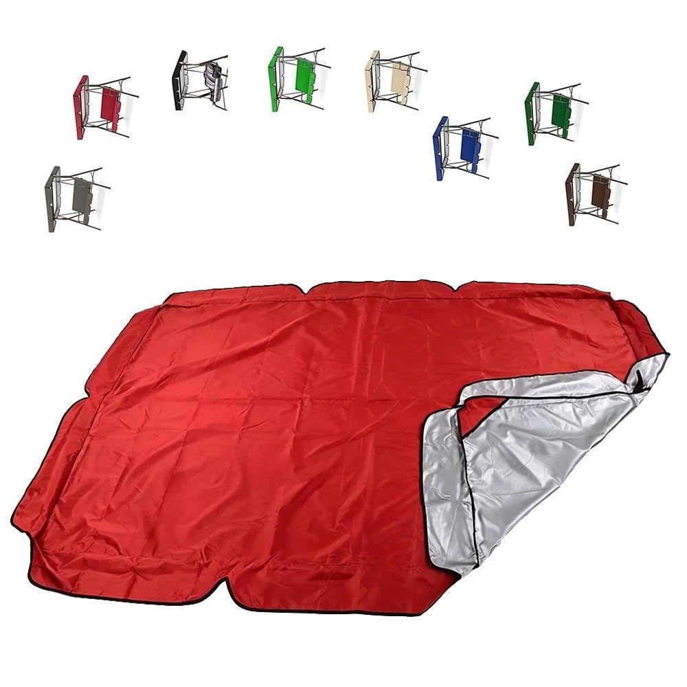 RTVGNSZSJL 75x47in 77x49in 82x57in Porch Swing Canopy Replacement Cover Patio Hammock Swing Top Cover Waterproof Replacement Canopy For Outdoor Garden(Red,82x57in-210x145cm)