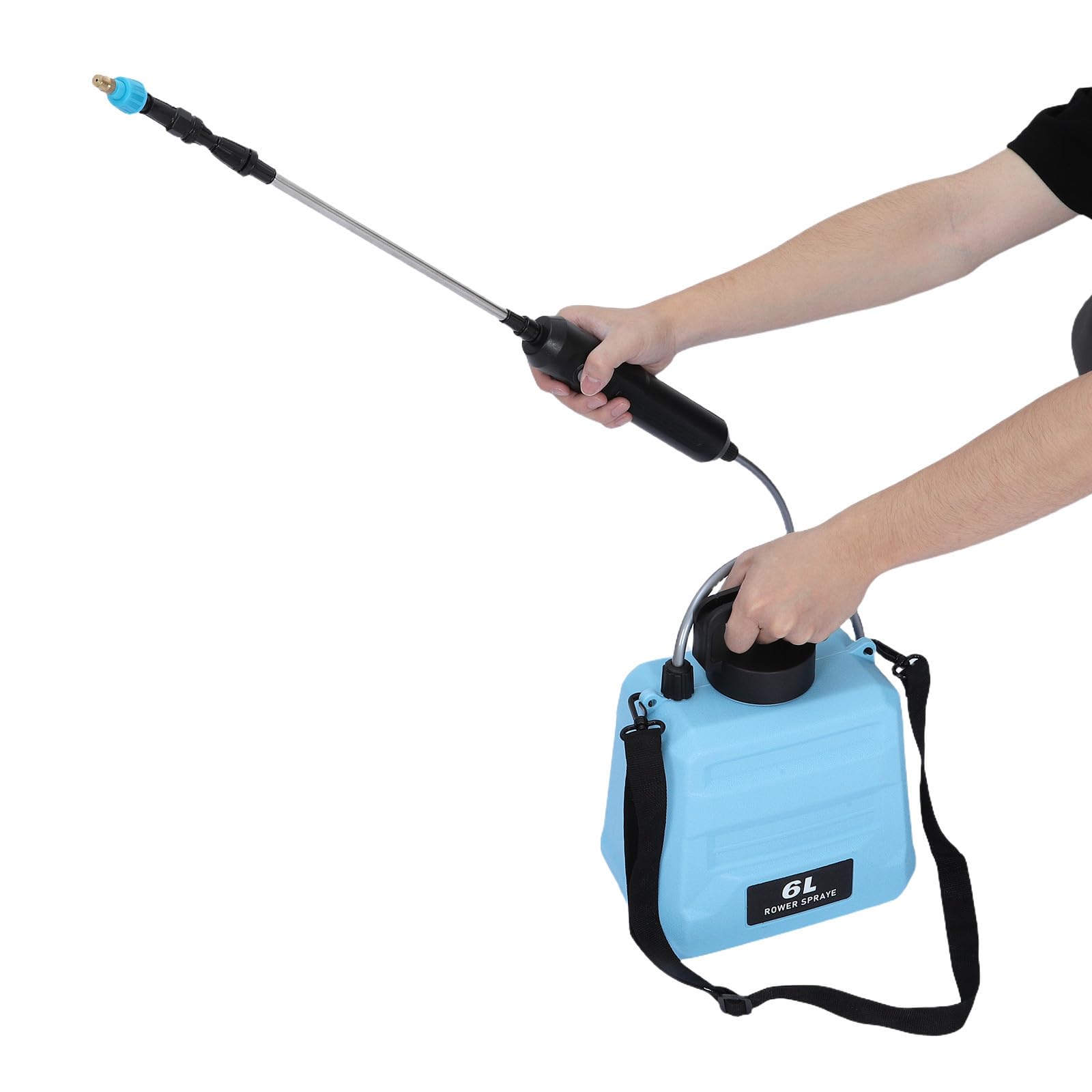 TOYANDONA Nebulizzatore Elettrico per Giardino con Capacità 6 Litri, Spruzzo Prolungato senza Affaticamento, Ugelli Regolabili e Manico Ergonomico in Plastica per Orto e Prato