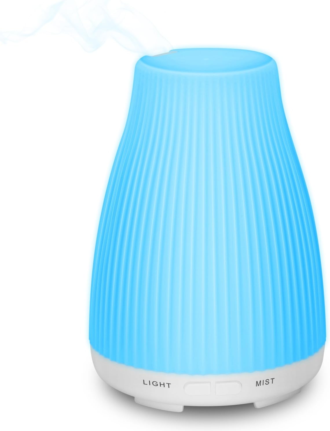 100ml Essential Oil Diffuser Ultrasonic Aroma Essential Wellness Aromatherapy Diffuser Air Mist Purifier Waterless Auto Shut-off Function with 7 Colors LED Light Changes & 4 Times Settings(White)