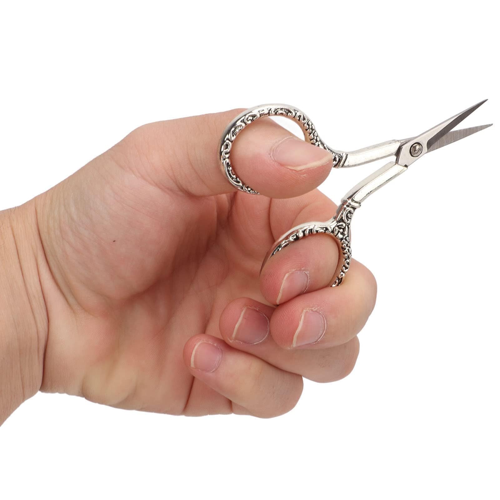 Embroidery Scissors Sewing Scissors Fabric Scissors Small Stainless Steel with Cover Vintage Chain Silver Embroidery Kit for Crafts
