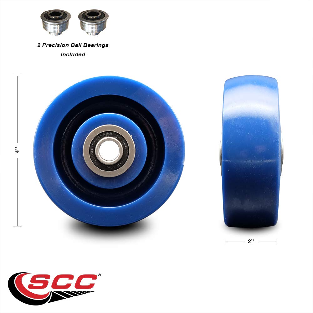 SCC - 4" Solid Polyurethane Wheel Only w/Ball Bearing-1/2 Bore-700 lbs Capacity