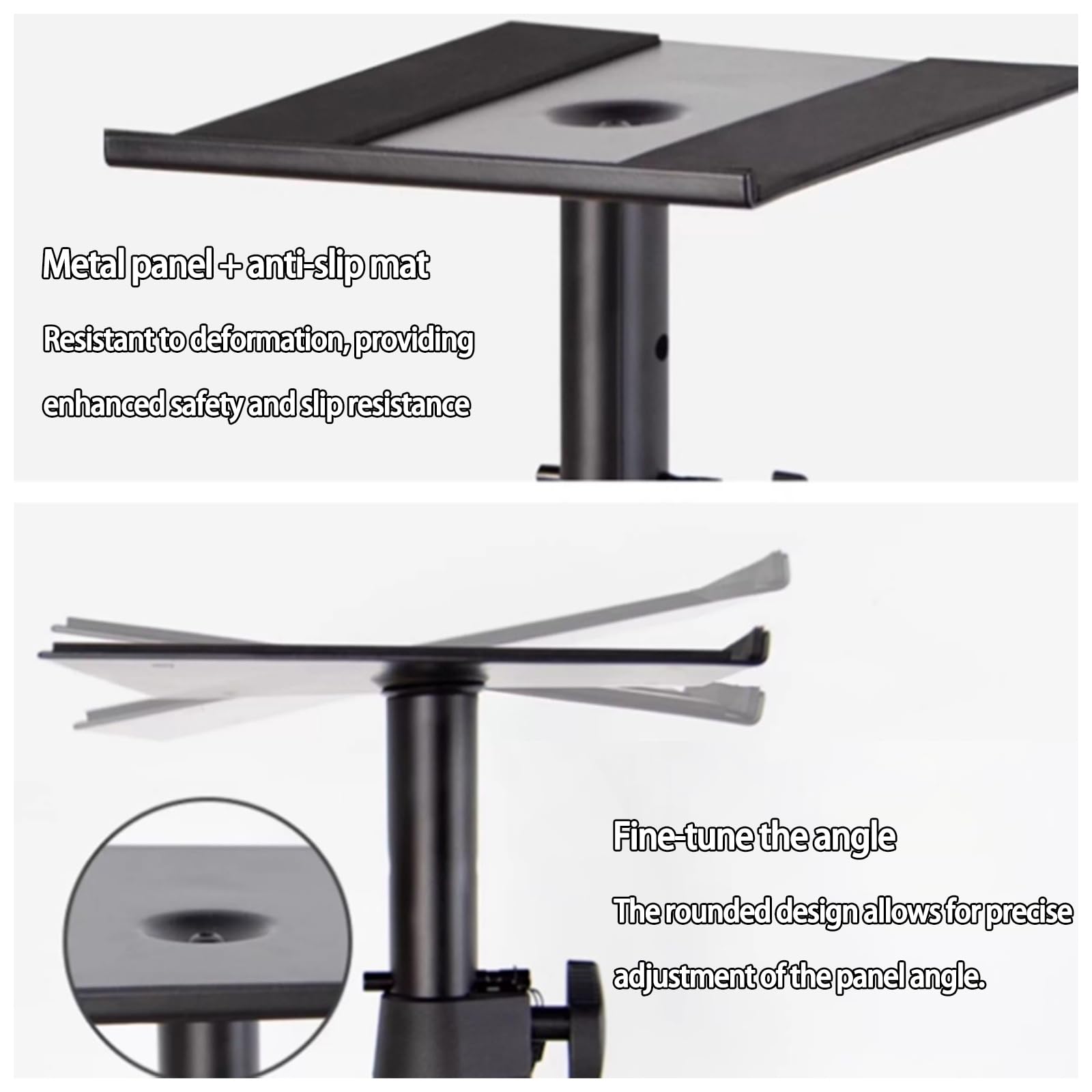 Soporte Portátil para Altavoces De Suelo con Altura Ajustable. Base con Patas Acolchadas con Espuma Antivibraciones Soporte De Acero para Cine En Casa para Actuaciones En Directo Estudio