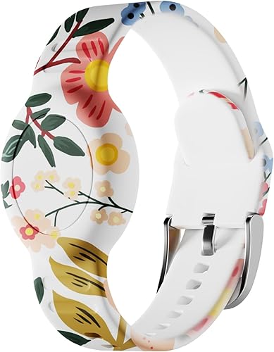Foweroty Pulsera AirTag para niños, impermeable, con bonito estampado de AirTag para niños, con silicona suave, cobertura completa, antipérdida