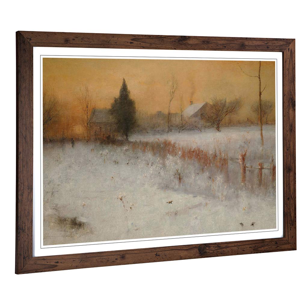 Big Box Art Framed Print of George Innes Landscape (1) Design | Wall Art Picture | Home Decor for Kitchen, Living, Dining Room, Bedroom, Hallway, Office, Walnut, A2 / 24.5x18 Inch / 62x45cm