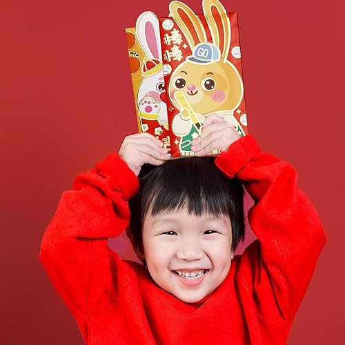 Miniatura 4 de Sobres de dinero de la suerte 2023 chino de Año Nuevo Conejo de dibujos animados rojo sobre decoración de festival de primavera chino decoración de